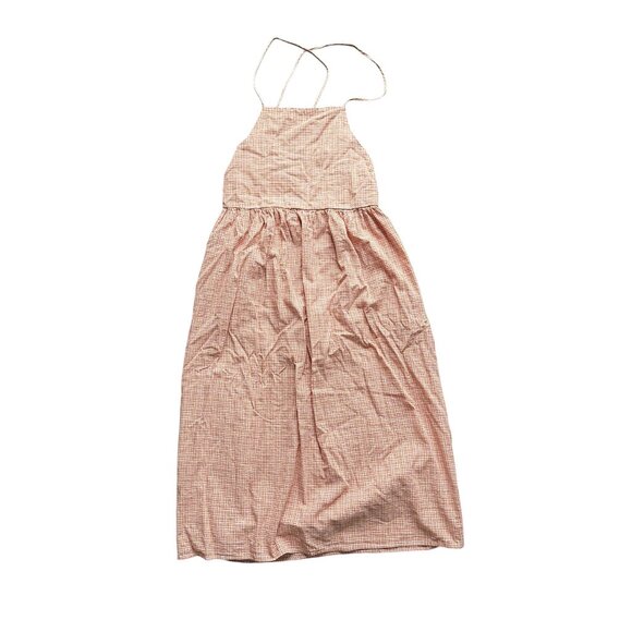 Levi's Amilijia Dress Orange and White Gingham Made of Linen + Cotton - Picture 1 of 10